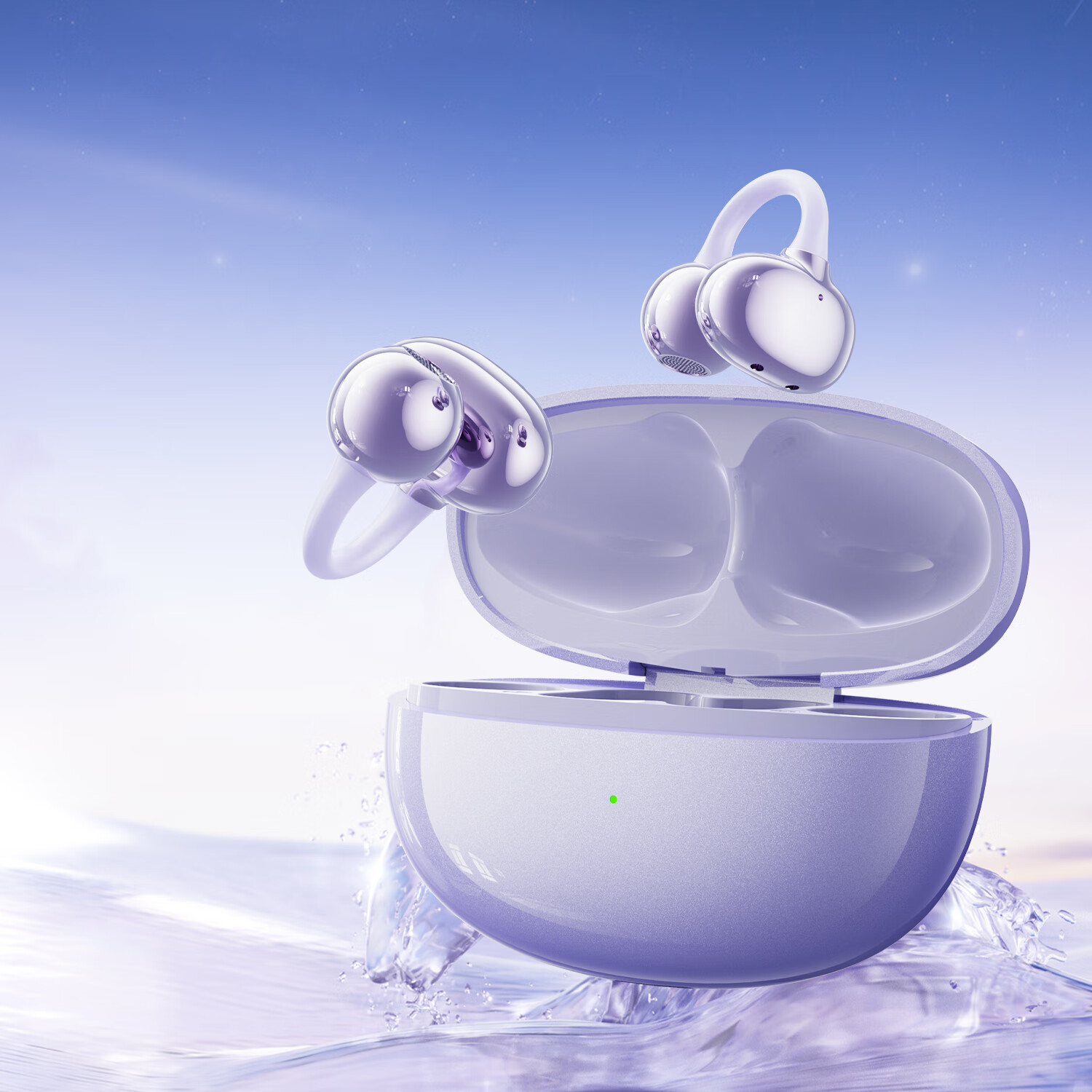 天语（TOUCH）蓝牙耳机开放式耳夹 定向传声防漏音 高清音质 久戴不痛 跑步健身通勤会议无线耳机 全机型兼容 流光紫