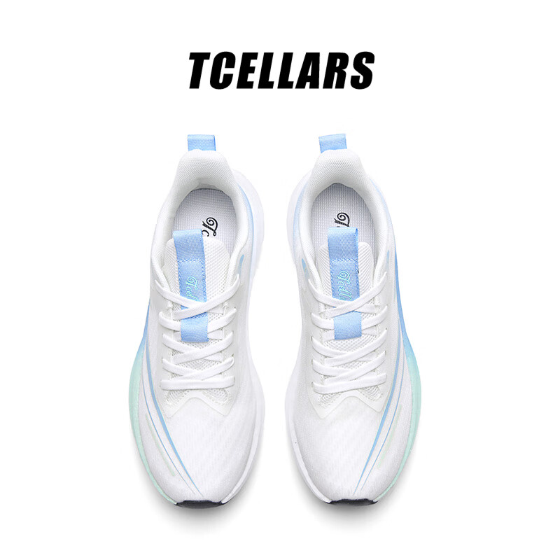 Tcellars雷电2.0 跑步鞋男鞋秋冬碳板缓震轻便入门跑鞋透气情侣运动鞋子男 白月蓝 39