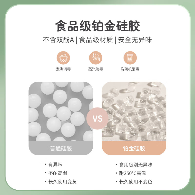 MOYUUM婴幼儿吸盘分格餐盘儿童辅食自主进食宝宝餐盘硅胶分隔防摔防烫滑 四格装—米陶色