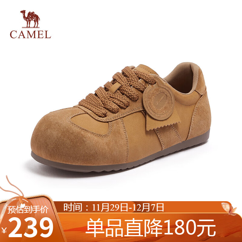 骆驼（CAMEL）勃肯鞋女松弛舒适大头平跟休闲鞋 L25A700113 深蓝  36 