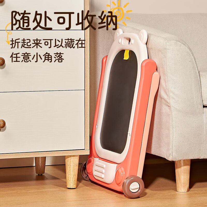 知贝儿童画板支架式可擦写3-6岁大号家用双面绘画板宝宝涂鸦磁性白板 双面画板【男孩款】可调节/便携折叠/书本架子 男女孩七八九十岁生日礼物学生12岁