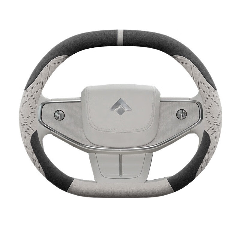 适用昊铂HT昊铂GT方向盘套冬季翻毛皮绒专用防滑吸汗汽车把套 昊铂专用-双D型(黑色)-翻毛款 默认