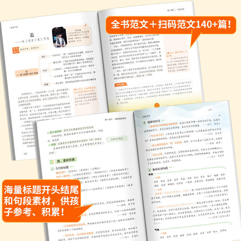 开心【2026新版】同步阅读答题模板 小学一二三四五六年级上下册语文阅读真题100篇阅读理解专项训练2025秋每日一练技巧强化训练常考题型真题100篇同步作文 开心作文同步作文 26春·下册 四年级