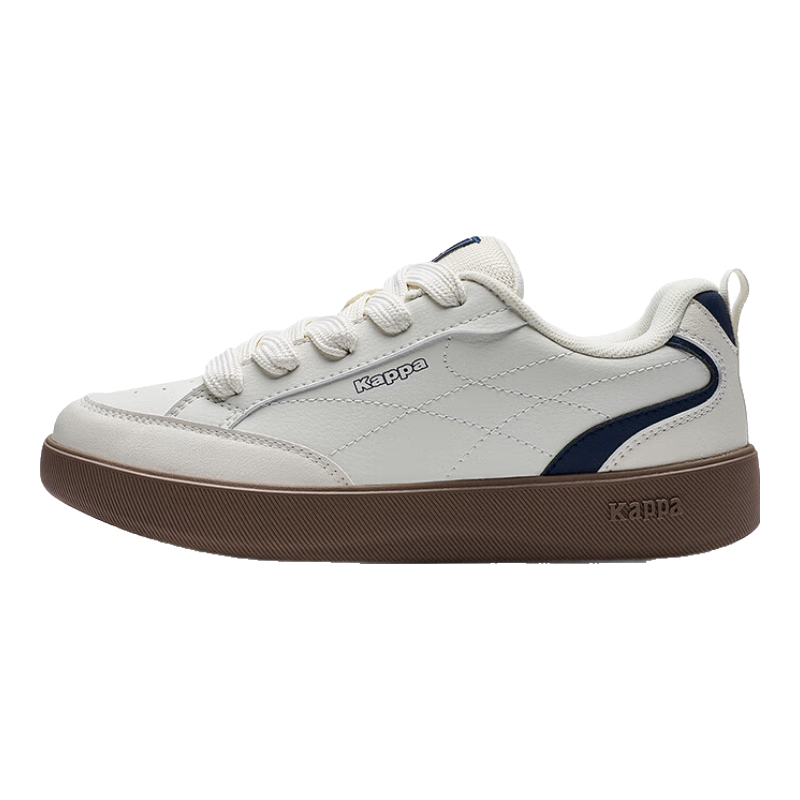 卡帕卡帕女鞋厚底板鞋女2025秋冬新款软底休闲鞋百搭休闲运动鞋子女 冬日白/海军蓝 38