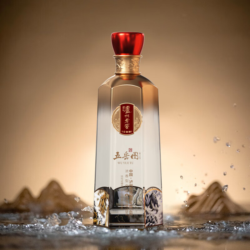 瀘州老窖定制酒五岳图雅之风浓香白酒52度固态法纯粮高度白酒 礼盒商务礼品收藏 52度 500mL 2瓶 五岳图雅之风 礼盒装