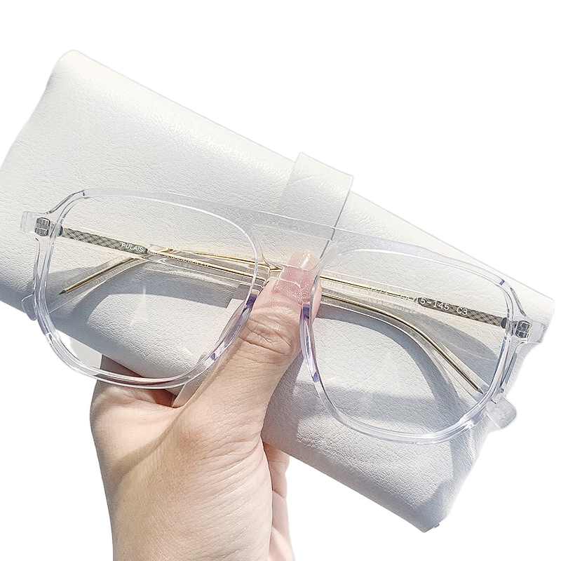 普萊斯（pulais）透明眼鏡女可配度數素顏神器變色潮雙梁防藍光網(wǎng)紅大框 5271冰透果凍+無(wú)度數防藍光鏡片【自帶妝感】  配無(wú)度數防藍光鏡片