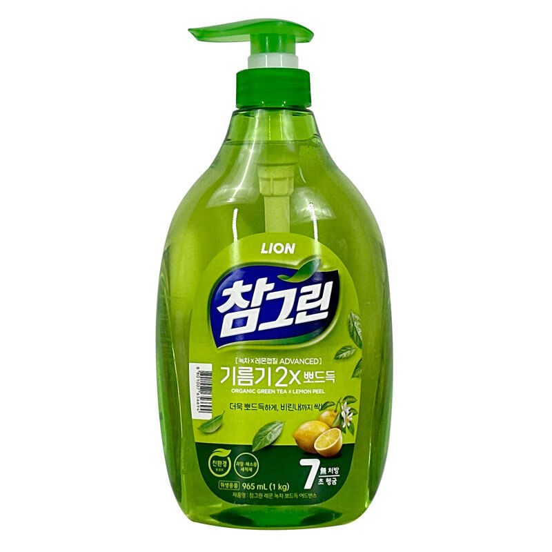 狮王韩国进口常绿秀手绿茶洗洁精1KG洗涤剂水果蔬菜洗洁精 绿茶洗洁精965ml*1瓶