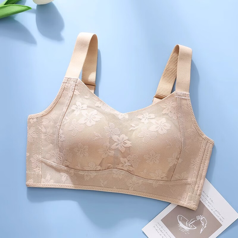 都市丽人女士内衣女款2025年新款蕾丝性感内衣聚拢防下垂防外扩收副乳文胸 性感内衣大胸显小聚拢上托-肤色 L (80BCD.75E)