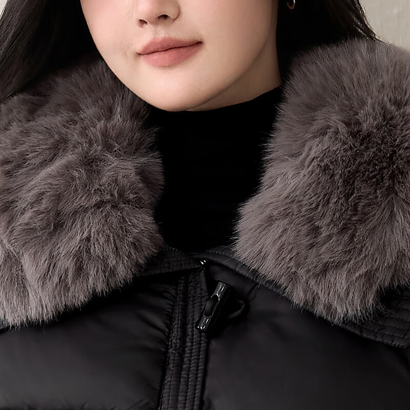 子牧棉麻冬装 女洋气毛领棉服宽松长袖牛角扣棉衣外套上衣6606 咖啡色 S (建议95-115斤)