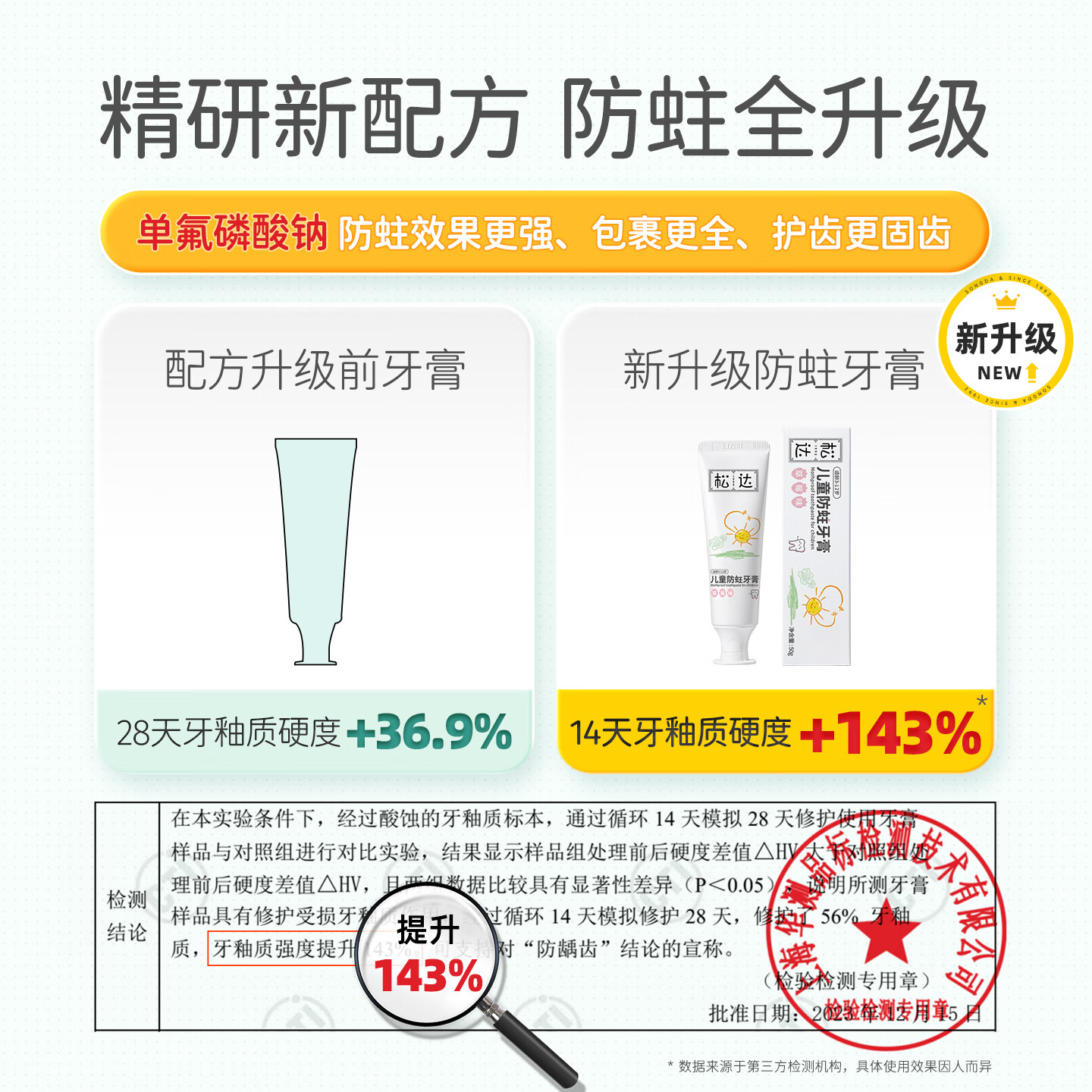 松达儿童牙膏防蛀含氟水果味牙膏3-6-12岁换牙期官方正品 草莓味*3