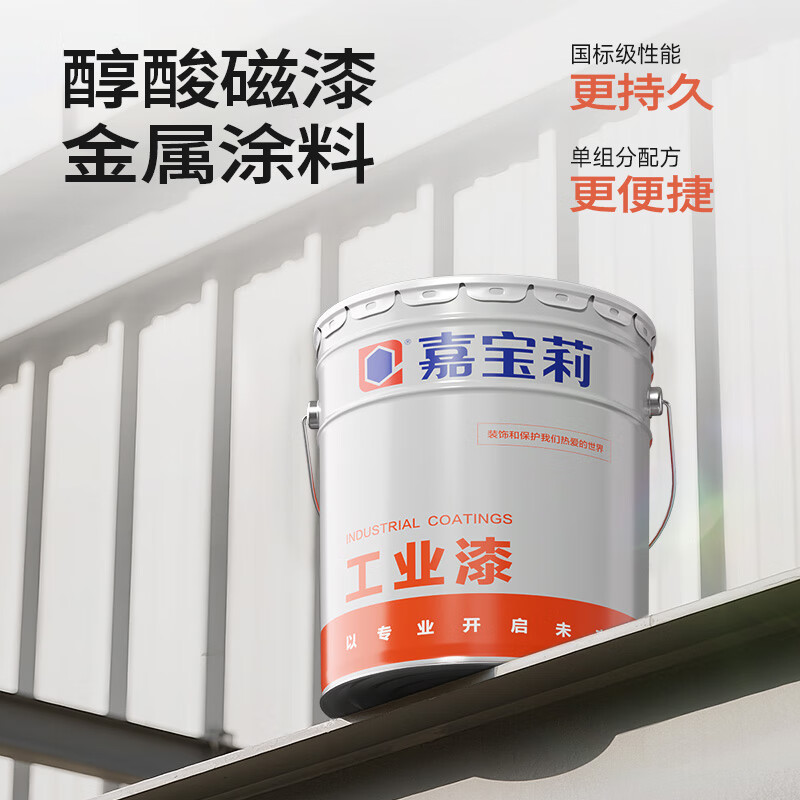 嘉宝莉（CARPOLY）醇酸磁漆 钢结构铁栏杆金属防锈防腐工程油漆机械设备翻新涂料 白色/20kg