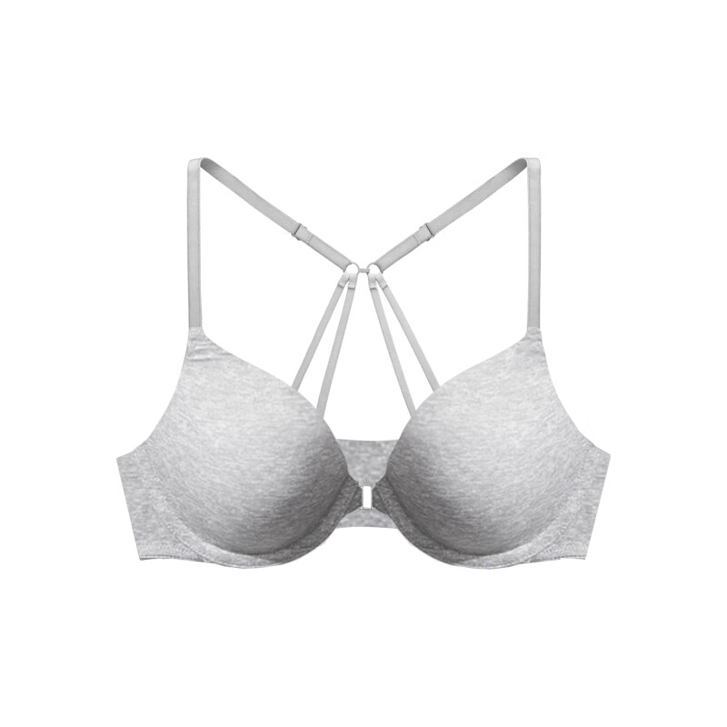 维密 PINK前扣式圆盘胸外扩文胸2804/2805美背聚拢彩色可外穿内衣 2QL2灰色-聚拢款 65A 30A (65A)