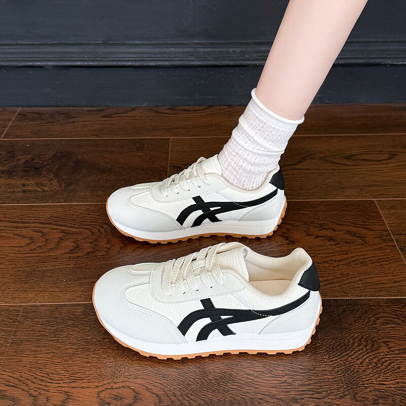 云醍桃语新款厚底女德训鞋2026单网春夏百搭运动鞋学生休闲鞋跑步鞋小白鞋 灰色 单层 37