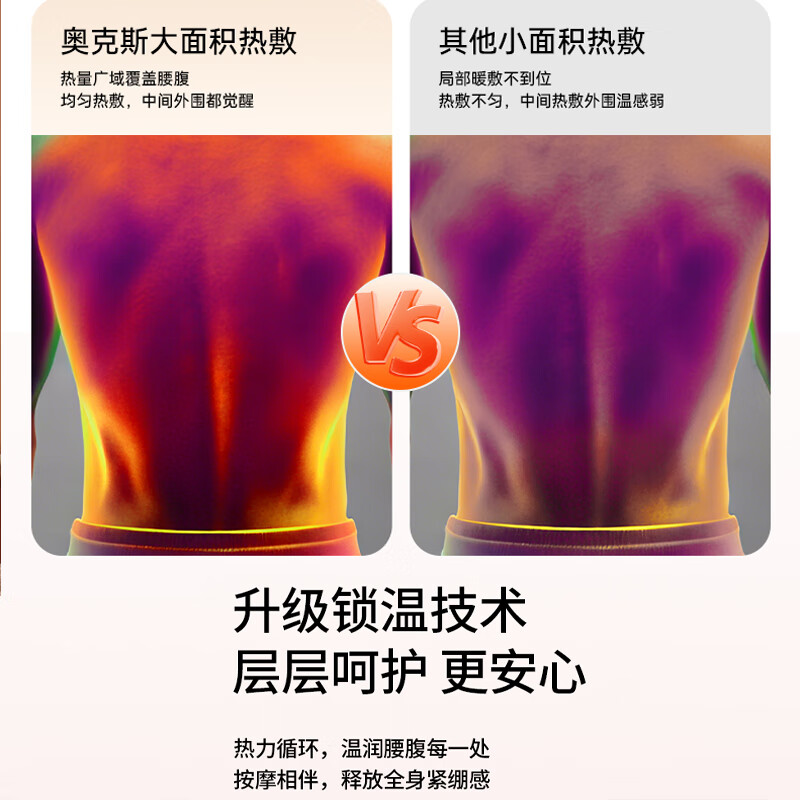 奥克斯（AUX）腰部按摩器仪电加热护腰带女保暖腹热敷暖宫腰肌劳损腰椎间盘突出高档实用送长辈老人父母生日礼物 【Plus加厚加宽顶配】电池升级+艾灸理疗震动热敷 年货节送爸爸妈妈父母亲节日高档实用礼物