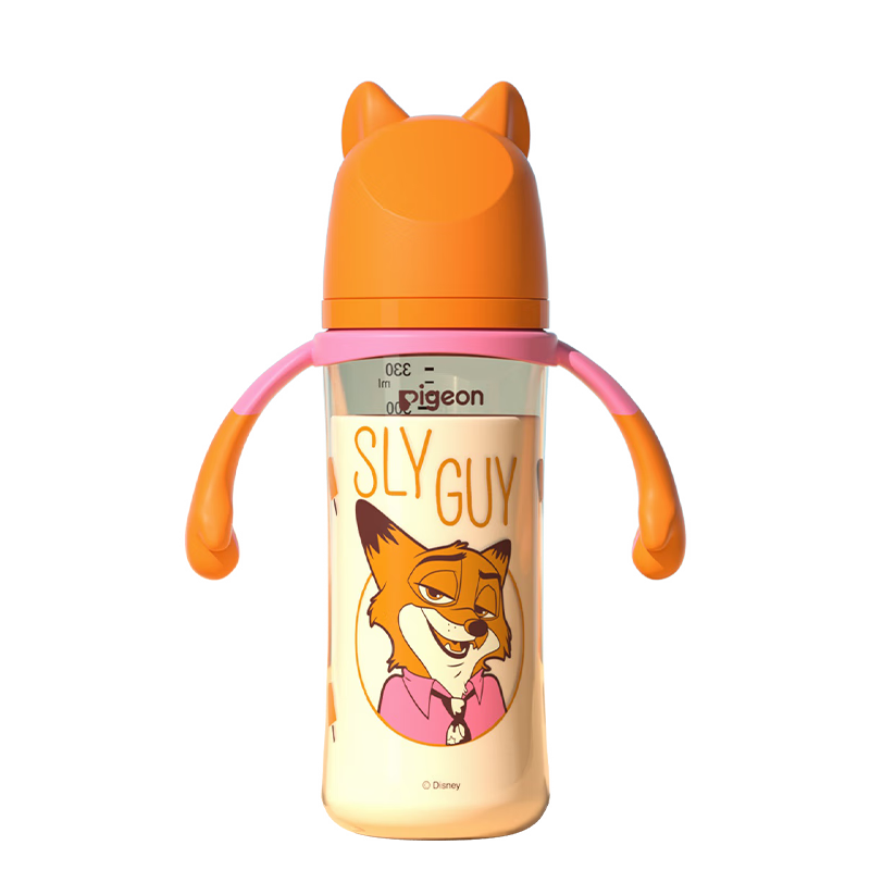 贝亲（Pigeon）迪士尼宽口径PPSU双把手彩绘奶瓶330mL L号 6月+ 街头尼克 AA275