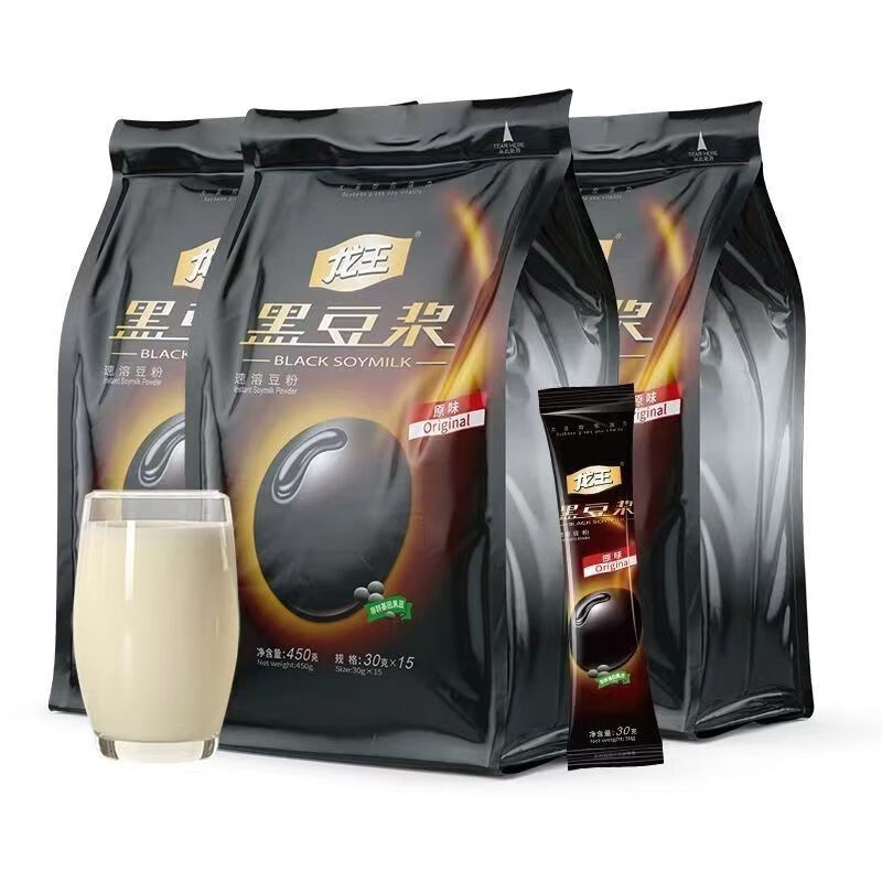 龍王豆?jié){粉黑豆?jié){450g原味甜味速溶沖飲早餐黑豆豆?jié){粉 原味黑豆?jié){粉450g*1包【15條】