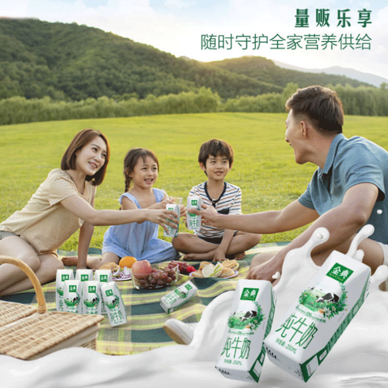 金典(SATINE)纯牛奶250ml*16盒 3.6g乳蛋白 原生高钙 牛奶礼盒装 5月产 金典纯牛奶16盒*3箱
