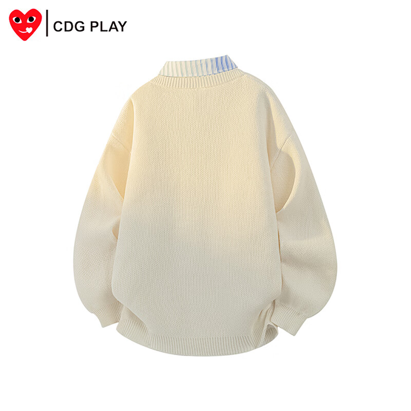 CDGPLAY针织衫男秋冬潮流假两件棉质毛衫休闲商务青年保暖毛衣内搭上衣男 黄色 M