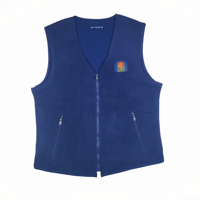 冬季消防绒背心拉链式加绒防寒保暖抓绒蓝色坎肩火焰蓝绒马甲 火焰蓝