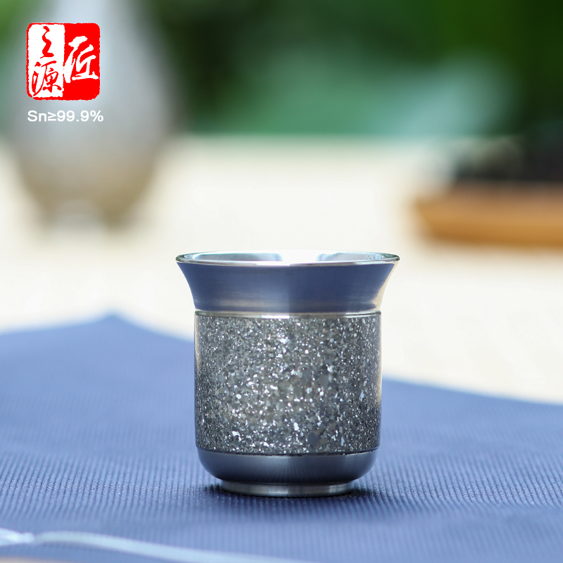 锡都个旧手工99.9%纯锡锡器锡酒杯白酒杯子功夫茶杯闻香杯/流沙杯