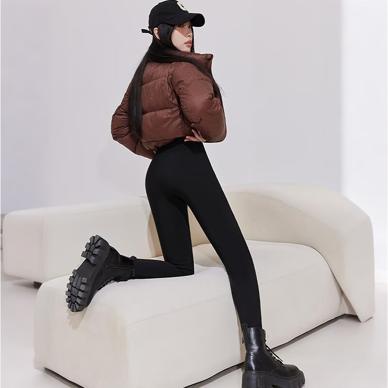 浪莎羽绒裤女外穿冬季新款加绒加厚棉裤东北零下30度保暖鹅绒裤子 黑色 【抗寒零下30度】 L 【建议：95-110斤】