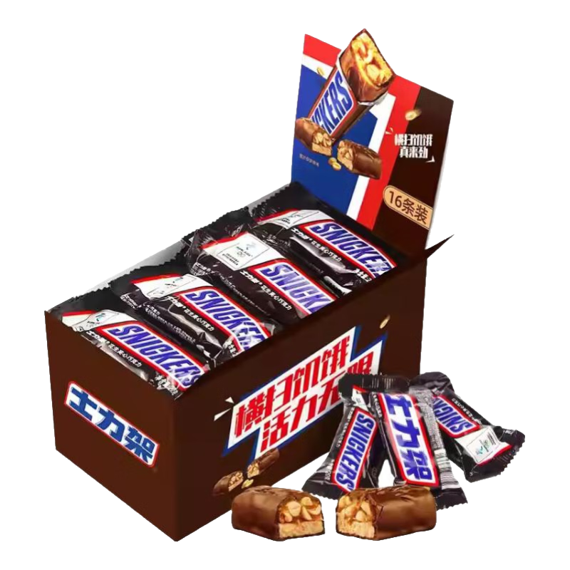 士力架精品16條禮盒裝花生夾心牛奶巧克力休閑零食送女友批發(fā)c 士力架320g16條精品盒裝【2盒】