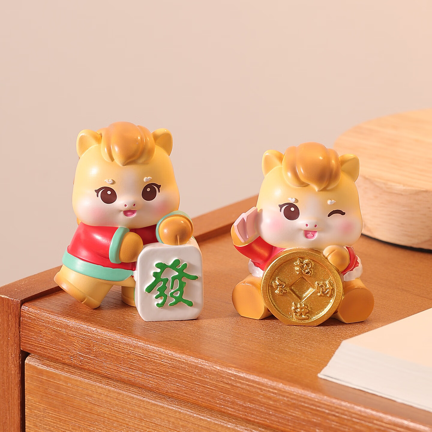 兰比嘟国潮马年吉祥物盲盒桌面摆件手办公仔办公工位招财装饰品新年礼物 马到福临盲盒【端盒8个】