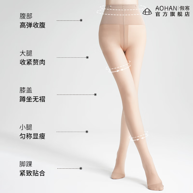 傲寒自然美肤光腿神器不勒脚秋冬显瘦服帖加绒保暖肉色打底裤连裤袜 中肤色 均码 【南方首选】连脚-薄绒款（ 适合10-20℃ )