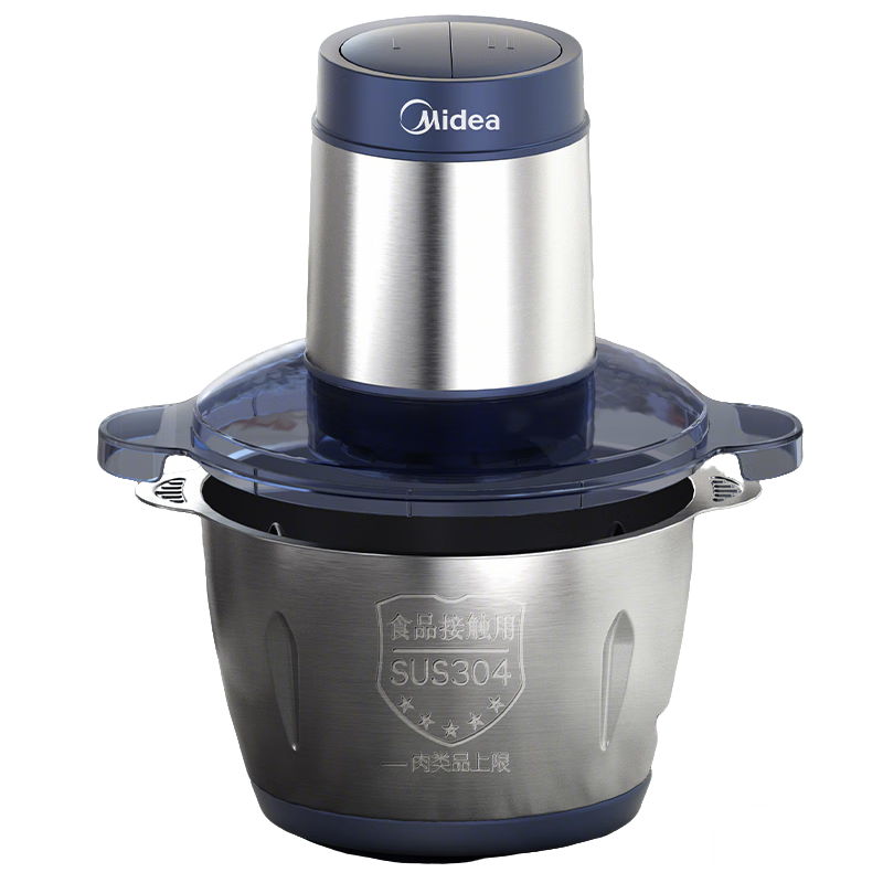 美的绞肉机家用京东自营不锈钢家庭用电动搅拌肉馅多功能打肉料理绞馅机小型打蒜器一体机2升自动JC14B