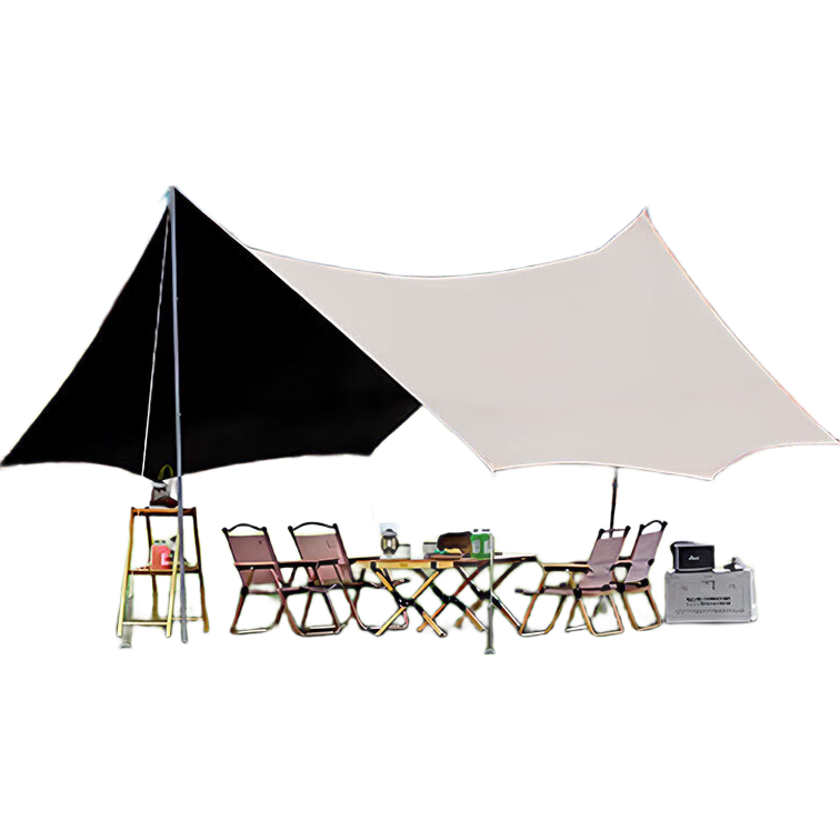 天幕黑胶帐篷天幕户外野外露营装备全套遮阳棚蝶形八角天幕旅行 天幕 方形3*3