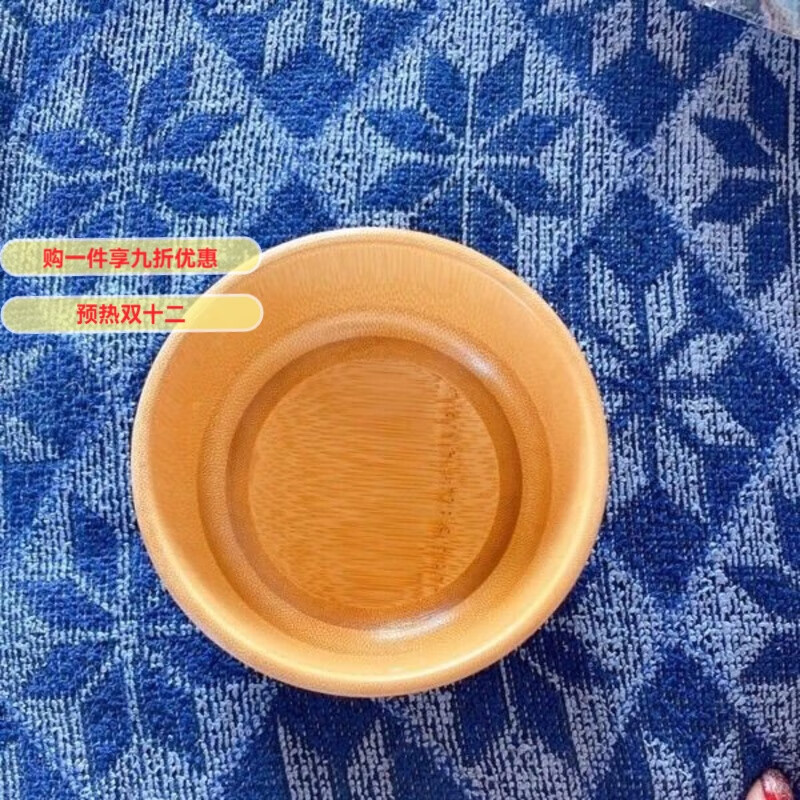 GIOIO圆形竹碗木碗日式儿童饭碗宝宝家用小饭碗面膜碗沙拉木碗搅拌小碗 直径10.5cm（1个）