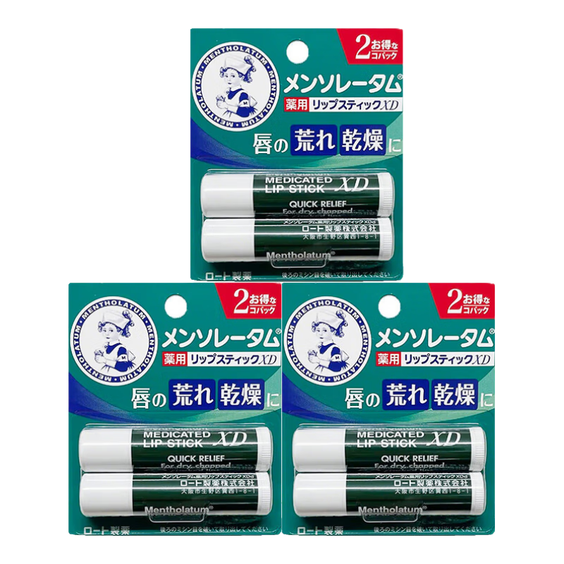 曼秀雷敦(Mentholatum)唇膏修護(hù)唇炎潤唇膏男女滋潤保濕無色防干裂脫皮薄荷唇膏 唇膏4g*6只裝