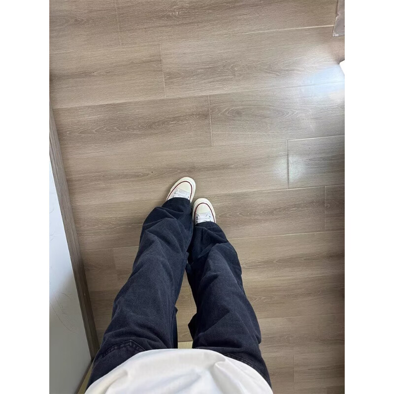 迪伽达美式高街男士牛仔裤男生春夏季cleanfit伞兵工装裤子男休闲长裤 MB-C655黑灰色 L 【115-130斤】