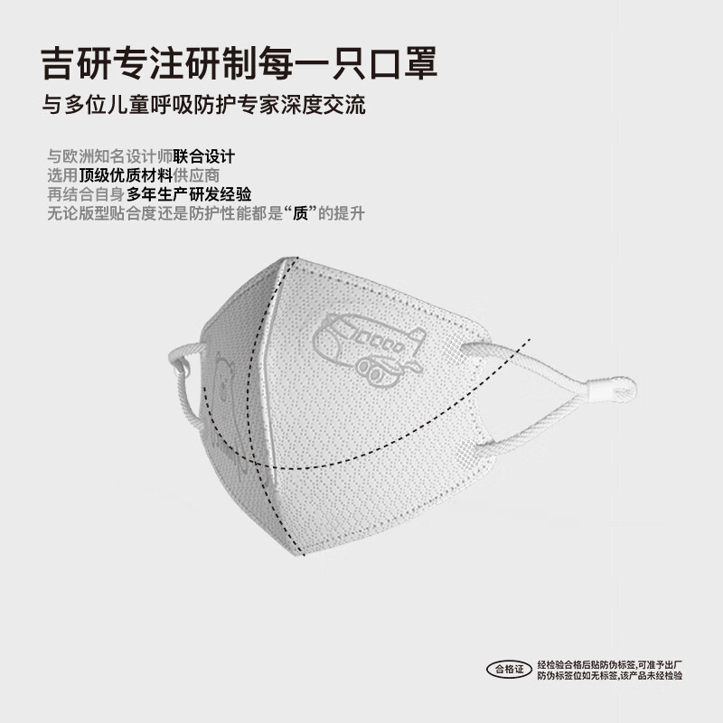 吉研婴幼儿童防护口罩防粉尘飞沫细菌轻薄透气不勒耳独立包装0-2岁 3盒【买6盒送3盒】到手90只 0-2岁可用【建议25斤以下】