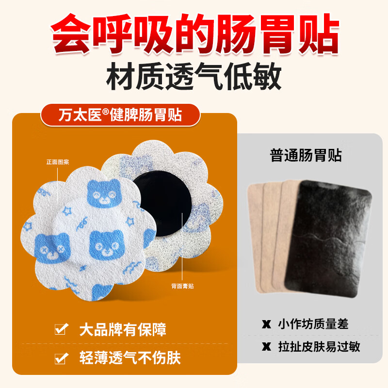 万太医远红外小儿肠胃贴积食消食化食积儿童消食健脾贴W1 5盒【周期装】多盒划算