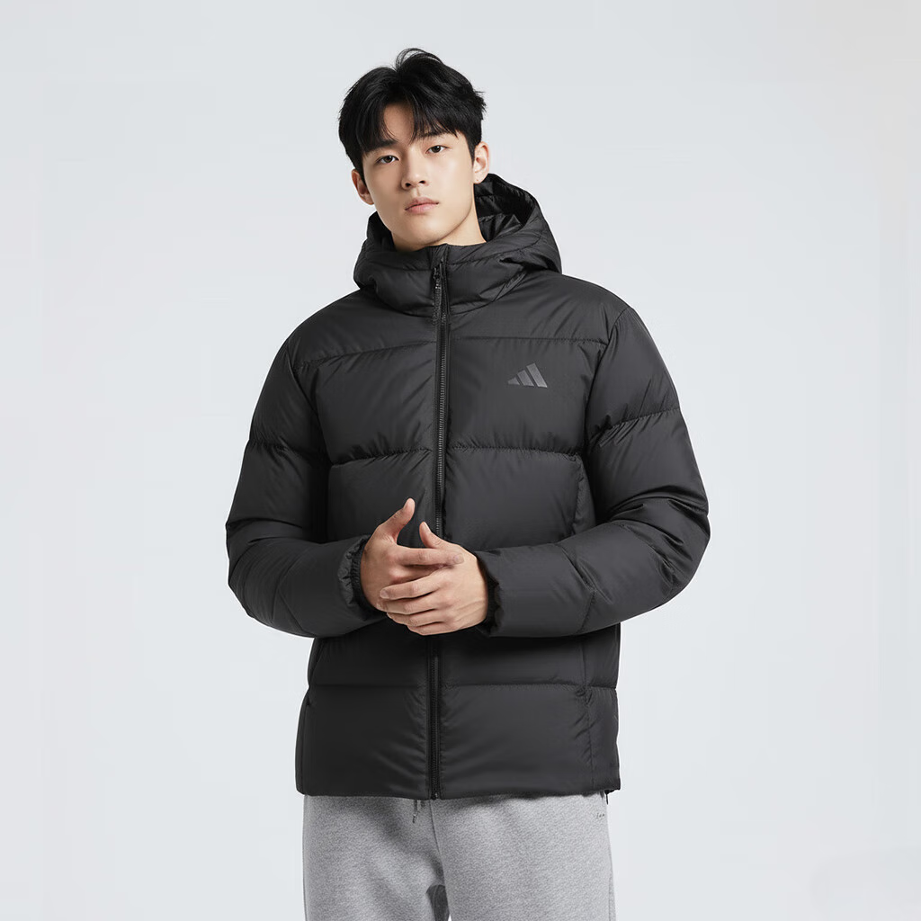阿迪达斯 （adidas）男 运动型格系列 BASIC DOWN JKT 短羽绒服 KC2478 黑色  M 