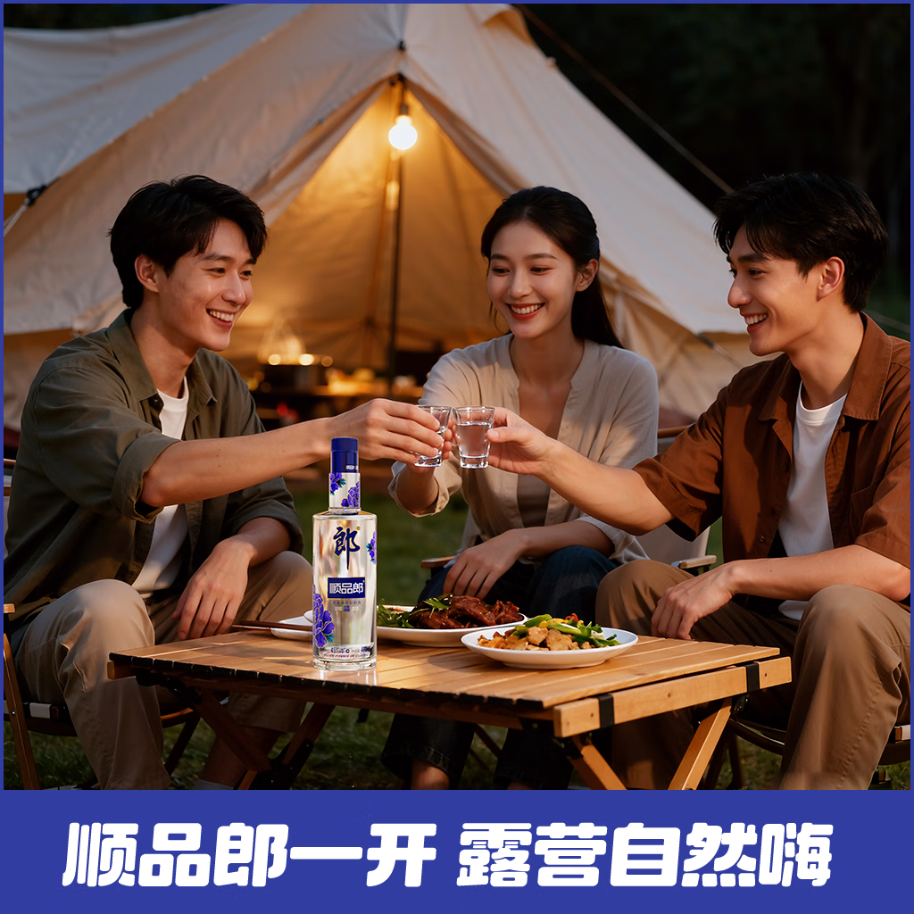 郎酒 顺品郎480 兼香型白酒45度 (新老包装随机发货)送礼聚会宴席 45度 480mL 3瓶 蓝顺+衡水1瓶