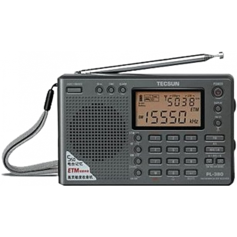 德生（Tecsun） PL-380 DSP FM立體聲收音機(jī)，支持中波、短波、長波和世界波段PLL收音，液晶顯示屏，新增ETM功能