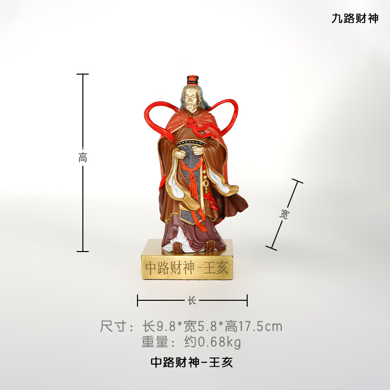 箐铜记《九路财神》财神爷铜摆件家居客厅玄关家用供奉乔迁开业新年礼物 九路财神-王亥 新中式