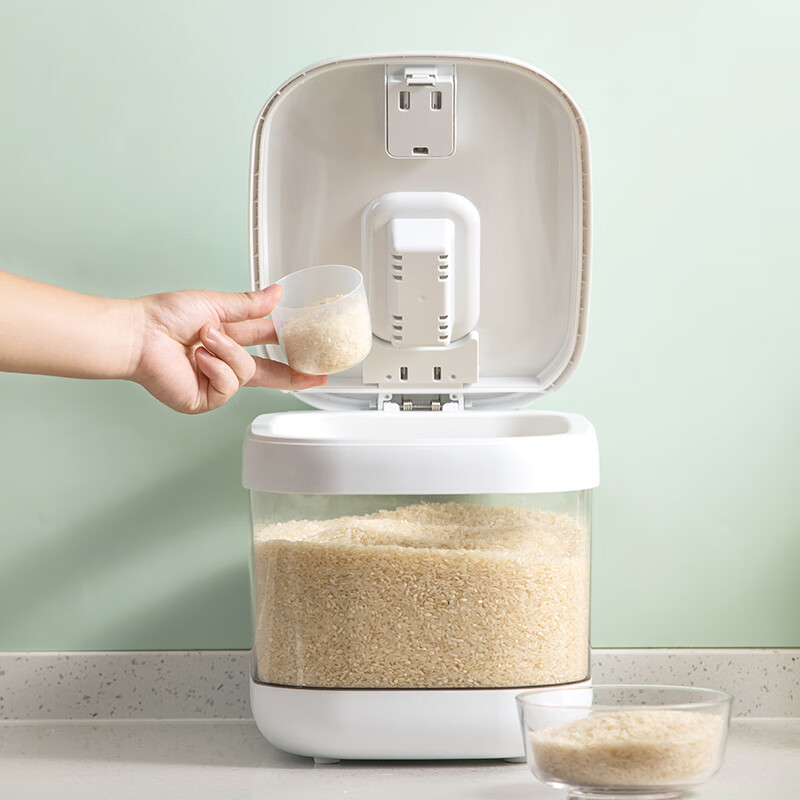 茶花（CHAHUA）米桶家用防虫储米箱面粉储存桶防潮米缸家用食品级装米杂粮容器 10斤【带防虫盒*可视桶身】送量杯