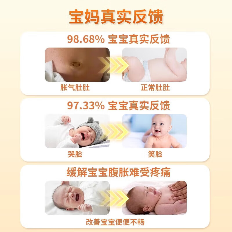 郎恩贝胀气贴朗胀气贴婴儿婴幼新生儿贴肠道宝宝胀气肠胃绞痛二月哭闹消化肚脐贴 一盒【体验装】