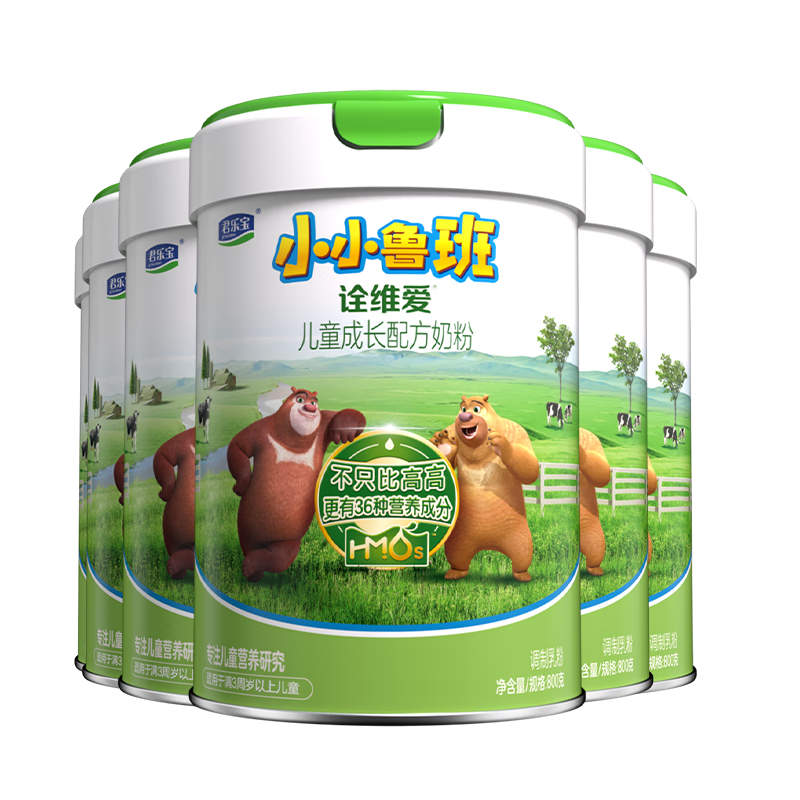 JUNLEBAO小小鲁班诠维爱儿童配方奶粉4段（3周岁以上）800g*6   全面营养