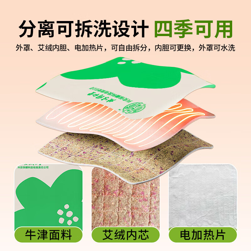 内廷上用北京同仁堂艾草电热垫艾灸绒坐垫电加热办公室毛毯坐垫热敷理疗袋 【1件体验装】