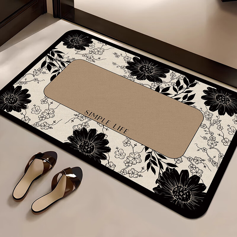季象浴室地垫卫生间吸水垫子厨房地毯厕所门口防滑脚垫家用进入户门垫 GZN-X古曼花香 40x60 cm【吸水黑科技体验装】