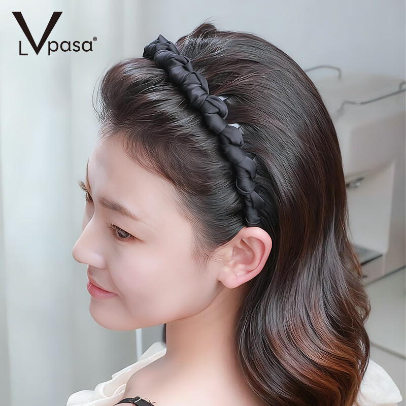LVPASA高颅顶波浪发箍女2025新款带齿防滑洗脸不压发头箍显脸小发卡头饰 【深咖色】发箍