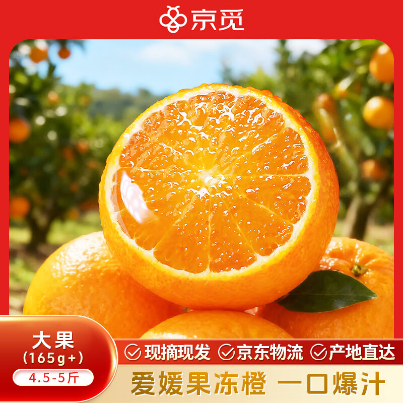 京觅四川爱媛38号果冻橙 净重4.5-5斤大果165g+ 生鲜水果源头直发