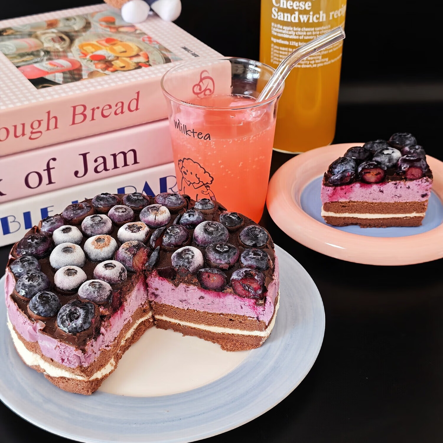 焙尔妈妈多多蓝莓梦龙脆皮巧克力纯可可脂生日蛋糕好吃下午茶甜品儿童零食 鲜果蓝莓梦龙芝士蛋糕600g*1盒 顺丰发货(下单前请看详情页包装等)