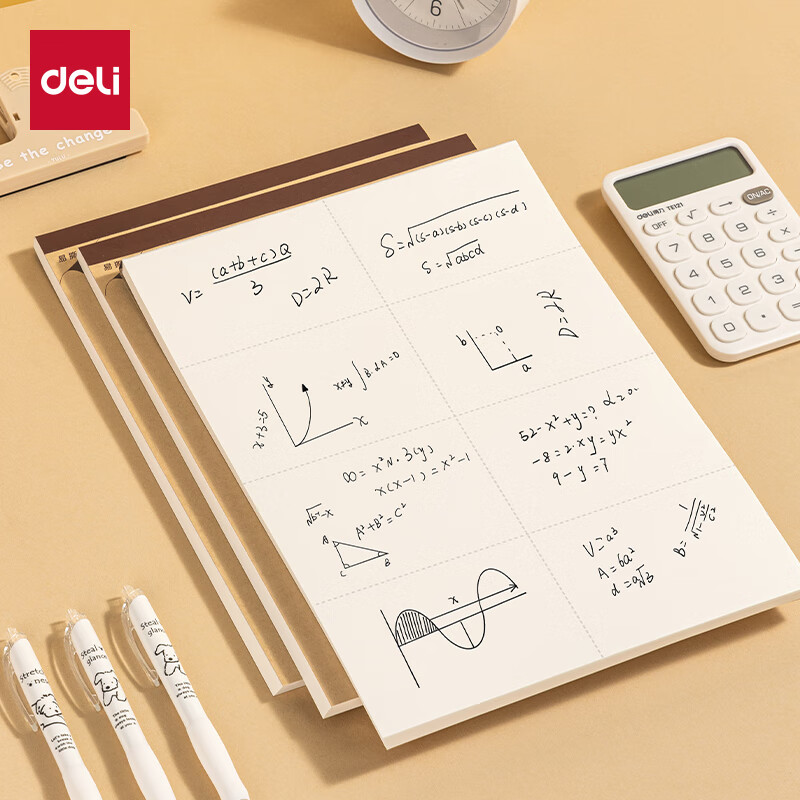 得力（deli）A4草稿本文稿本文稿纸笔记本本子大容量草稿本100张分区运算内芯 WA4100