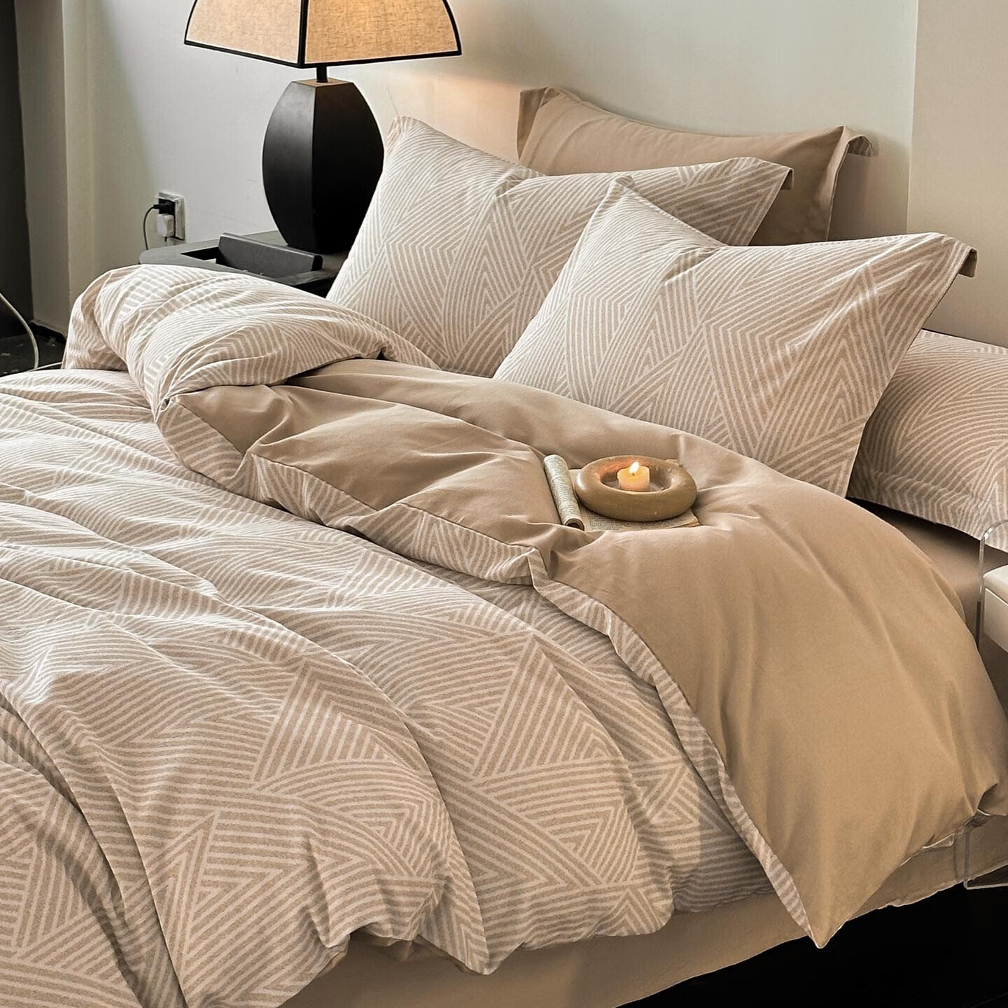 AIDLIA类全棉磨毛床上四件套纯棉床单被套床笠保暖床品套件 卢卡斯1 1.2m床 床单款 （被套160*210cm）