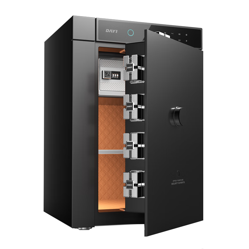 大一（DAYI）保險柜家用型保險箱60CM磨砂觸控指紋密碼辦公防盜防搬走床頭柜小型全鋼一體隱藏私密內(nèi)柜2025新款 60曜石黑【密碼解鎖】